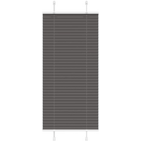 vidaXL Pleated Blind Black 55x100 cm Fabric Width 54.4 cm Polyester