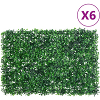 vidaXL Artificial Shrub Leaf Fence 6 pcs Green 40x60 cm