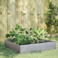 vidaXL Garden Raised Bed 100x100x33.5 cm Galvanised Steel