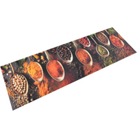 vidaXL Kitchen Rug Washable Spoon & Spices 60x180 cm Velvet