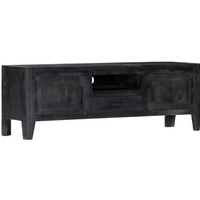 vidaXL TV Cabinet Black 118x30x40 cm Solid Mango Wood