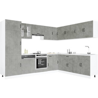 vidaXL 14 Piece Kitchen Cabinet Set Lucca Concrete Grey Engineered Wood