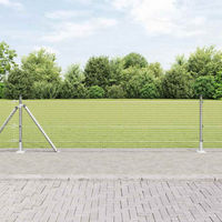 vidaXL Fence Post Silver 10 x 0.4 m (25 x 25 mm mesh) Steel