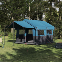 vidaXL Family Tent 4-Person with Roof Blue and Grey 324 x 255 x 230 cm