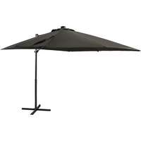 vidaXL Cantilever Garden Parasol with Pole and LED Lights Anthracite 250 cm