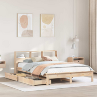 vidaXL Bookcase Bed without Mattress 160x200 cm Solid Wood Pine