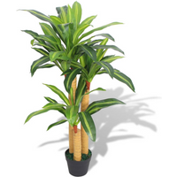 vidaXL Artificial Dracaena Plant with Pot 100 cm Green