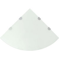 vidaXL Corner Shelf with Chrome Supports Glass White 45x45 cm