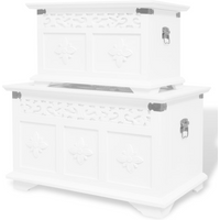 vidaXL Two Piece Storage Chest Set White