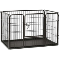 vidaXL Puppy Playpen Steel 91.5x59x61 cm