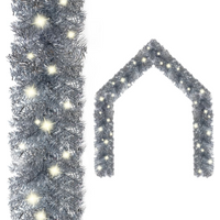 vidaXL Christmas Garland with LED Lights 10 m Silver