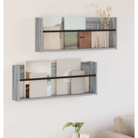 vidaXL Magazine Rack 2 pcs Grey Sonoma 80 x 12 x 30 cm Engineered Wood