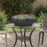 vidaXL Garden Planter Black 50 x 50 x 15 cm Cold-rolled Steel