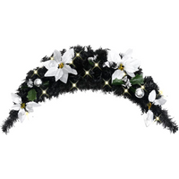 vidaXL Christmas Arch with LED Lights Black 90 cm PVC