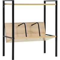 vidaXL 2-Layer Book Shelf Black and Oak 52x28x59 cm Engineered Wood
