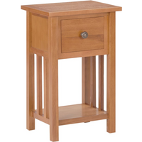 vidaXL Magazine Table with Drawer 35x27x55 cm Solid Oak Wood