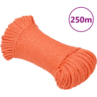 vidaXL Work Rope Orange 6 mm 250 m Polypropylene
