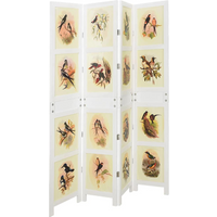 vidaXL Romdivider Panel Folding White 141.5 x 165 cm MDF
