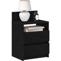 vidaXL Bedside Cabinet with 2 Drawers Black 40x33x60 cm