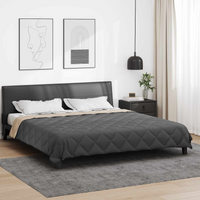 vidaXL Summer Duvet Anthracite and Taupe 240 x 200 cm Microfiber