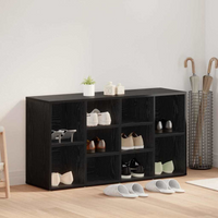vidaXL Shoe Bench Black Oak 103 x 30 x 54.5 cm Engineered Wood
