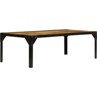 vidaXL Coffee Table Solid Rough Mango Wood and Steel 110 cm