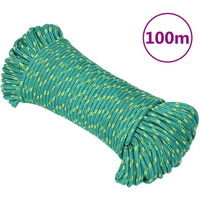 vidaXL Boat Rope Green 3 mm 100 m Polypropylene