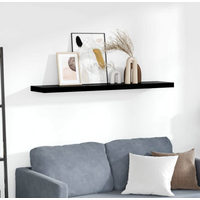vidaXL Floating Wall Shelf High Gloss Black 120x23.5x3.8 cm MDF