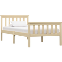 vidaXL Bed Frame without Mattress Natural Solid Pinewood 100x200 cm