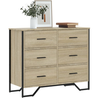 vidaXL Chest of Drawers Sonoma Oak 91x35.5x74.5 cm Engineered wood