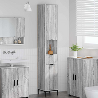 vidaXL Bathroom Cabinet with Drawer Grey Sonoma 31.5 x 33 x 190 cm