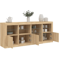 vidaXL Sideboard with LED Lights Sonoma Oak 164x37x67 cm