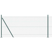 vidaXL Fence Post Green 10 x 1 m (40 x 40 mm mesh) Steel and PVC