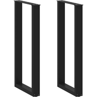 vidaXL Bar Table Legs U-Shaped 2 pcs Black 50x(100-101) cm Steel