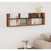vidaXL Magazine Rack Old Wood 100 x 12 x 30 cm Engineered Wood