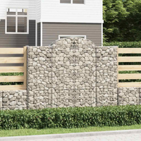 vidaXL Arched Gabion Baskets 15 pcs 200x50x160/180 cm Galvanised Iron