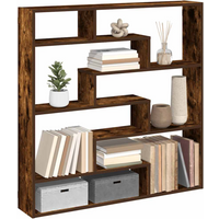 vidaXL Wall Cube Shelf 7 Compartments Smoked Oak Engineered Wood