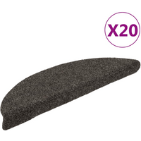 vidaXL Stair Mats Self-adhesive 20 pcs 56x17x3 cm Anthracite Half Round
