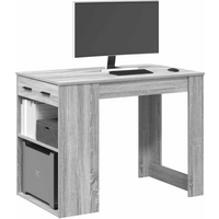 vidaXL Desk with Drawer and Shelf Grey Sonoma 102x62x77.5 cm Engineered Wood
