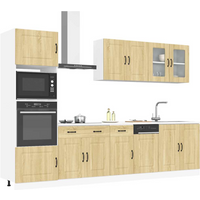 vidaXL 7 Piece Kitchen Cabinet Set Kalmar Sonoma Oak Engineered Wood