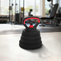 vidaXL 4-in-1 Dumbbell Barbell Kettlebell Set 30kg Black and Red