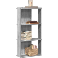 vidaXL Bookcase 3-Tier Grey Sonoma 60x30x120 cm Engineered Wood