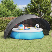 vidaXL Pool Dome Folding Manual Black 500 x 500 x 236 cm
