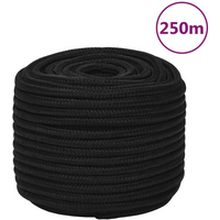 vidaXL Work Rope Black 12 mm 250 m Polyester