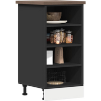 vidaXL Bottom Cabinet Riga Black 40x44.5x81.5 cm Engineered Wood