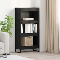 vidaXL Book Cabinet Black Oak 60 x 30 x 121 cm Engineered Wood