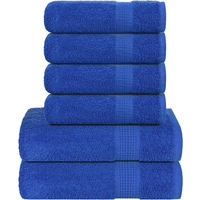 vidaXL 6 Piece Towel Set "FROGN" Blue 360 gsm