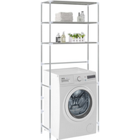 vidaXL 3-Tier Storage Rack over Laundry Machine Silver 69x28x169 cm