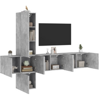 vidaXL 5 Piece TV Wall Units Concrete Grey Engineered Wood