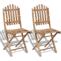 vidaXL Folding Garden Chairs 2 pcs Bamboo